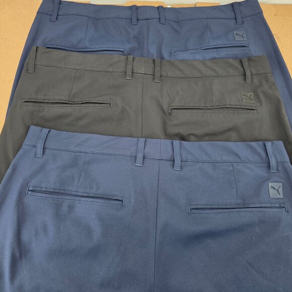 Puma Performance Golf Pants Mens Blue Black  Fitness Lightweight Sz 36x 29.5 3of - Picture 3 of 13